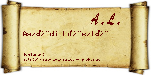 Aszódi László névjegykártya