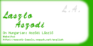 laszlo aszodi business card